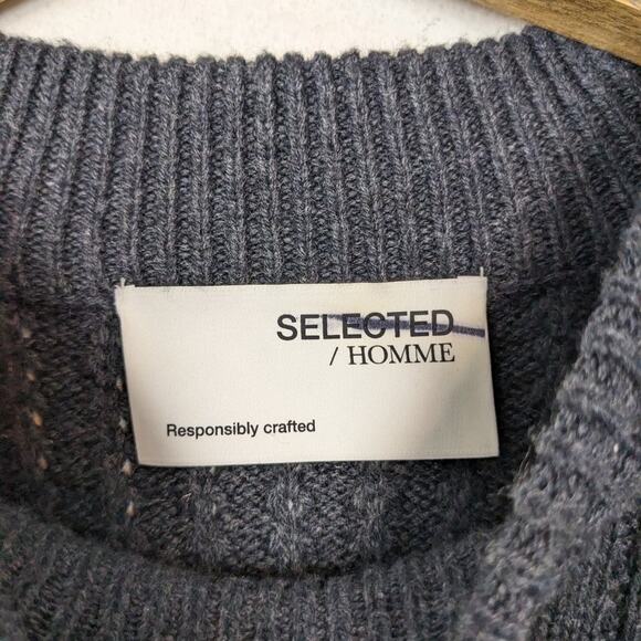 NWT Selected Homme Slhatlas Dark Grey Knit Pullover Crewneck Sweater Size XXL - Picture 5 of 9
